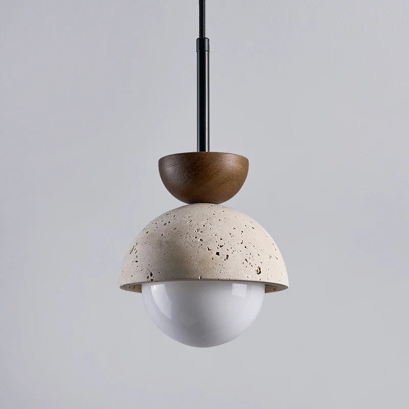 Afralia Yellow Travertine LED Pendant Lights for Kitchen Island Bedroom Dining Table