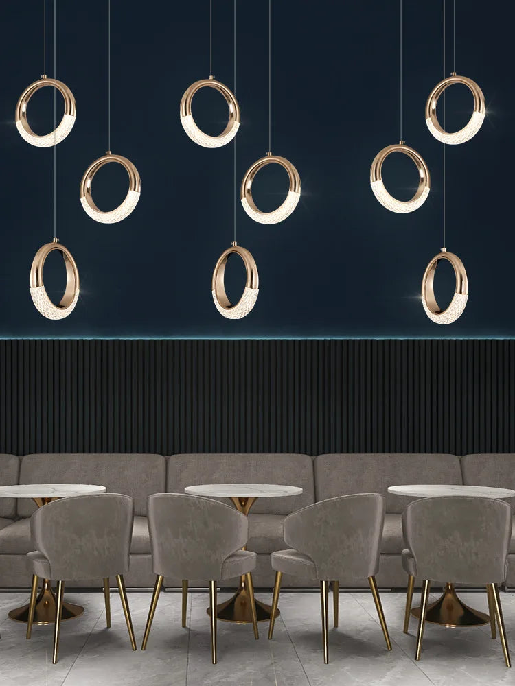 Afralia™ Circle Ring LED Chandelier Light for Luxe Living Spaces