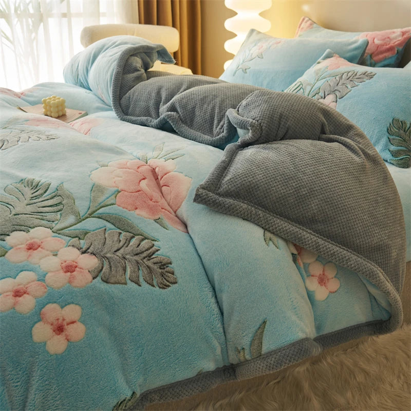 Afralia™ Dual-Layer Winter Velvet Duvet Cover - Soft & Warm Double-Sided Quilt Blanket
