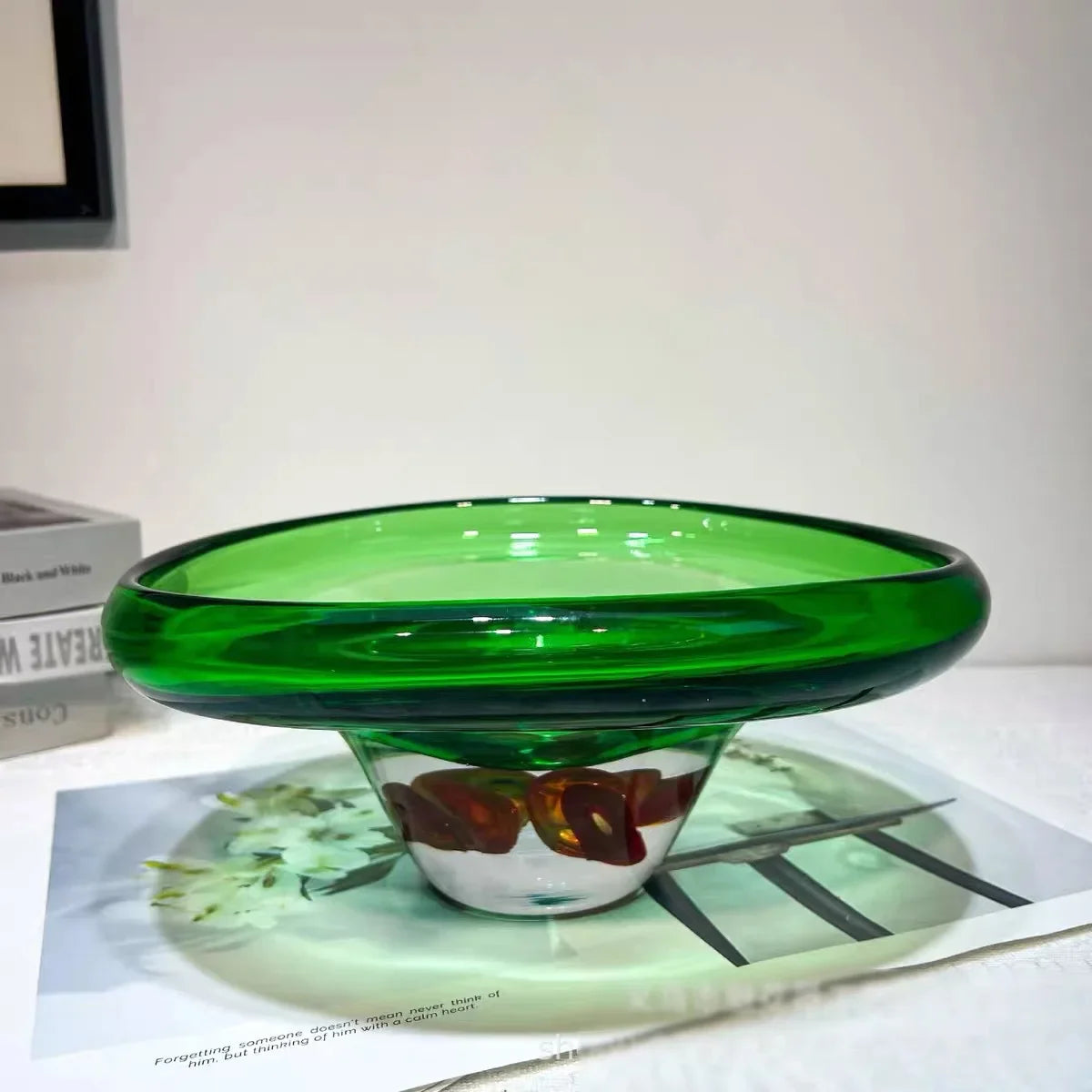 Afralia™ Clear Fruit Tray Vase: Double Color Transparent Terrarium for Home Decor