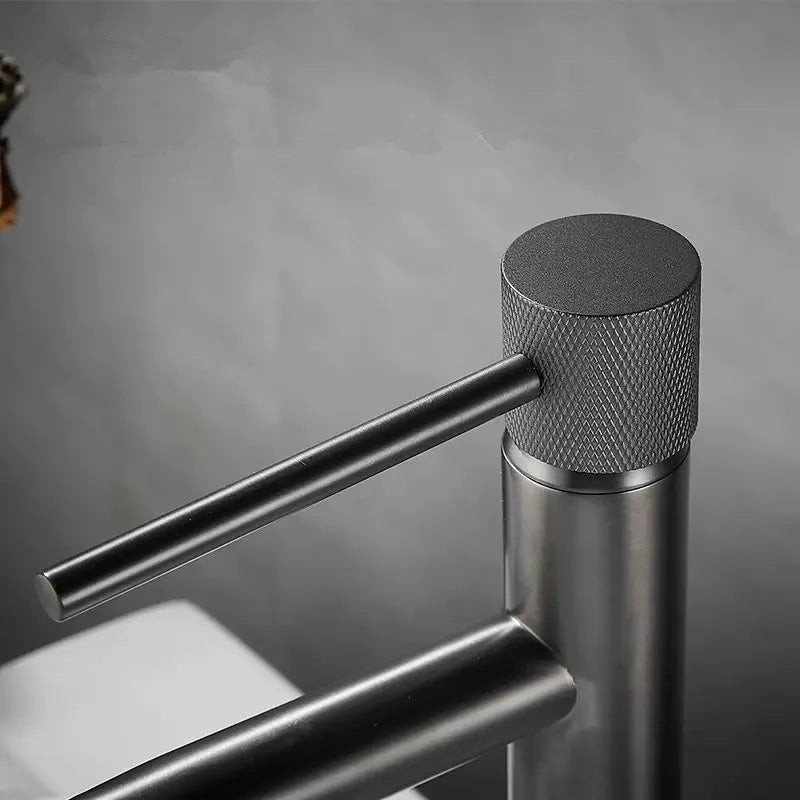 Afralia™ Brushed Gold Swivel Faucet for Bathroom Basin, Hot Cold Water Sink Crane