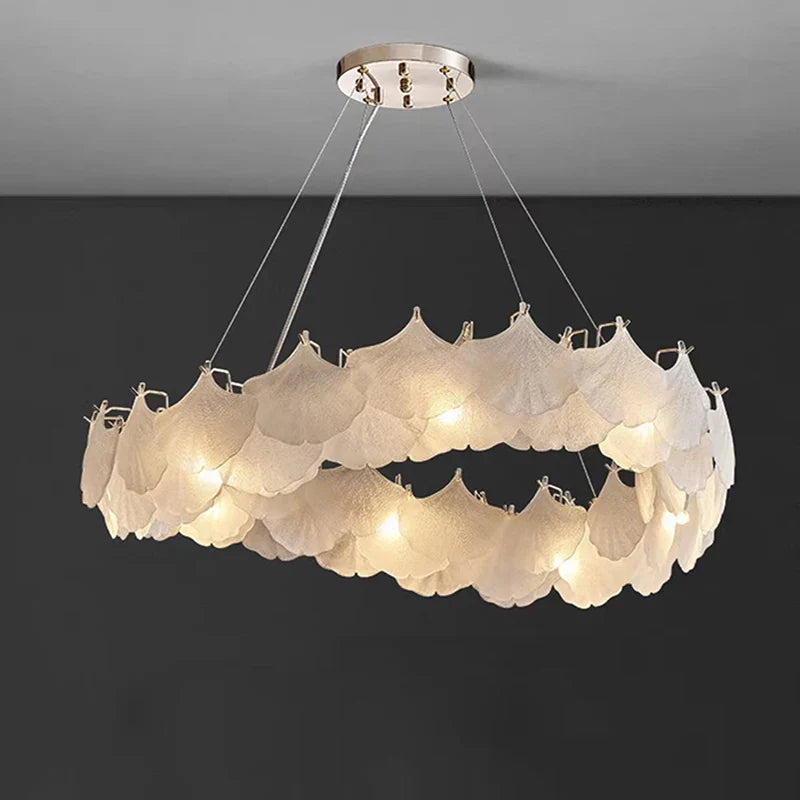 Afralia™ Maple Glass Chandelier Pendant Light Fixture for Living Room Bedroom