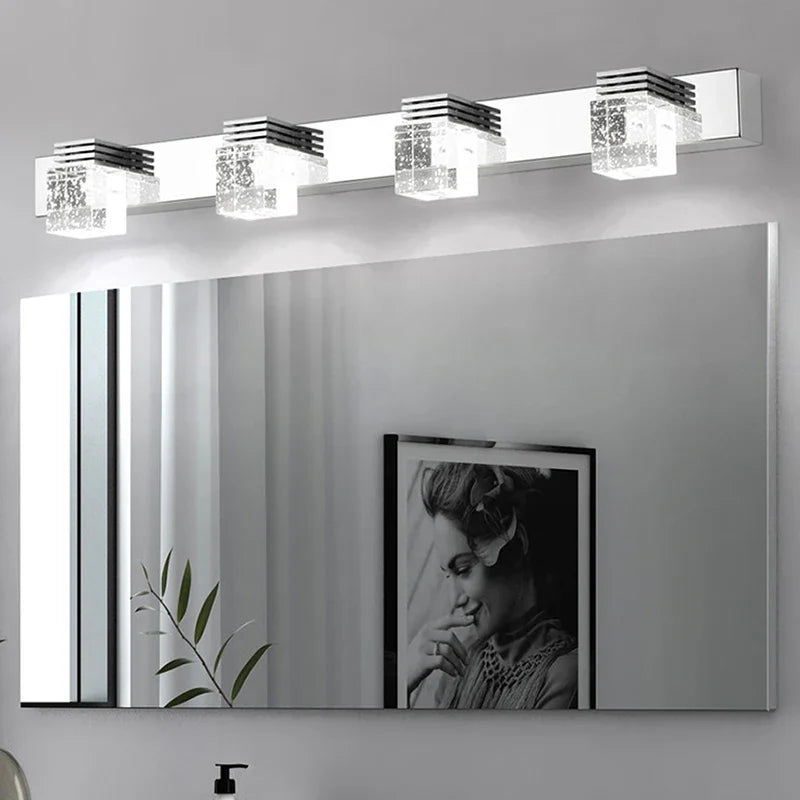 Afralia™ Modern 4-Head Crystal Wall Lamp for Bathroom and Bedroom