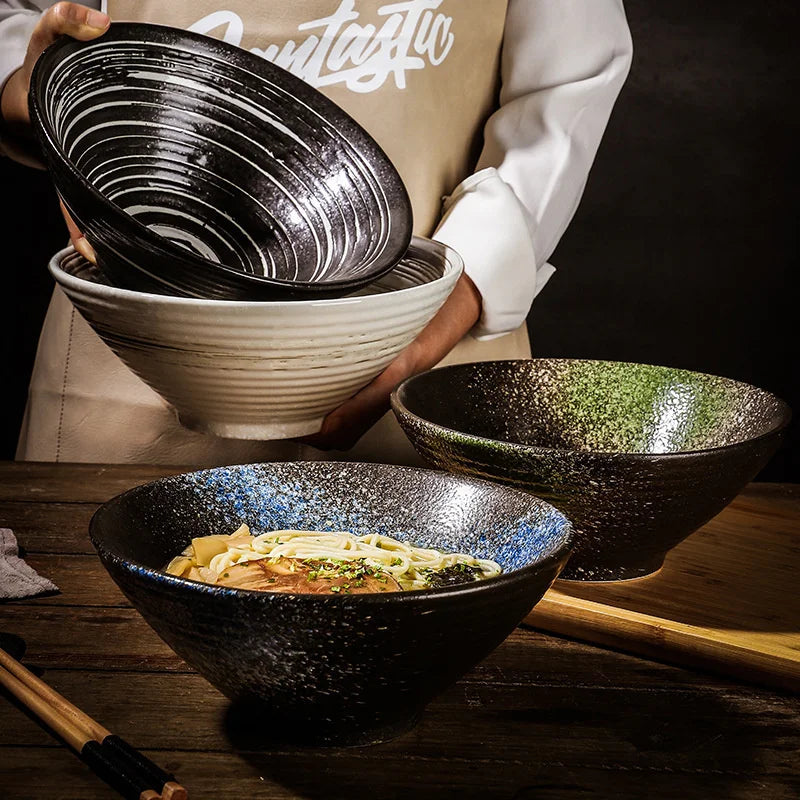 Afralia™ Ceramic Ramen Bowls - Commercial Grade Kitchen Dinnerware