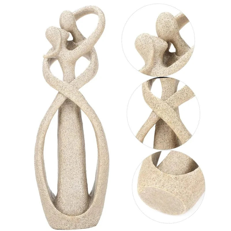 Afralia™ Sandstone Kissing Couple Statue Art Craft Decoration