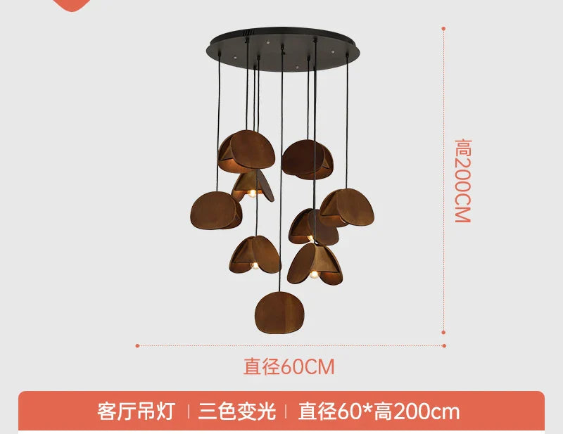 Afralia™ Antique Style Solid Wood Retro Pendant Light - High-End Living Room Lighting