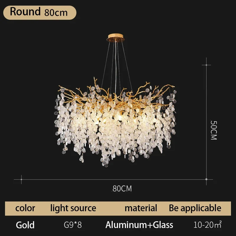 Afralia™ Crystal Money Tree Chandelier - Modern LED Suspension Light for Luxury Living Areas
