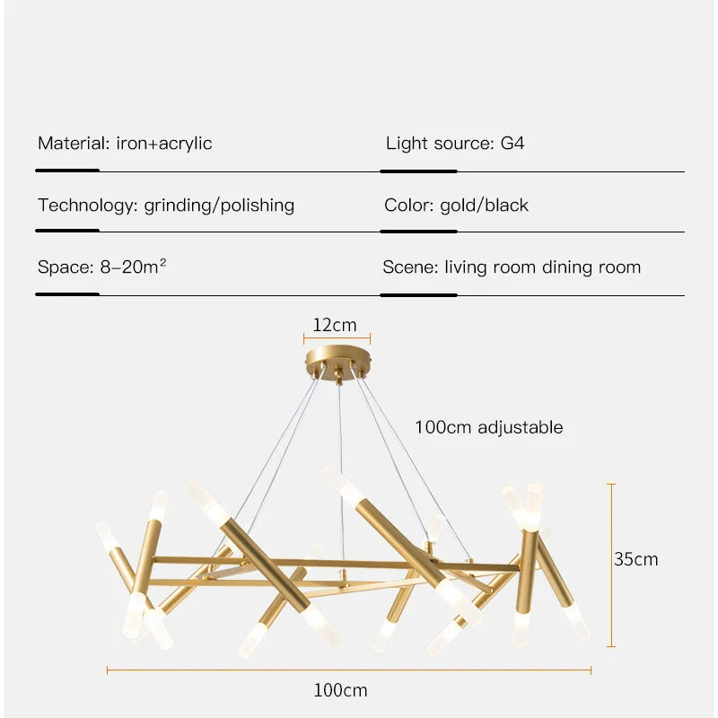 Afralia™ Modern LED Chandelier: Black Hanging Lamp for Living Room, Kitchen, Dining Table, Bedroom