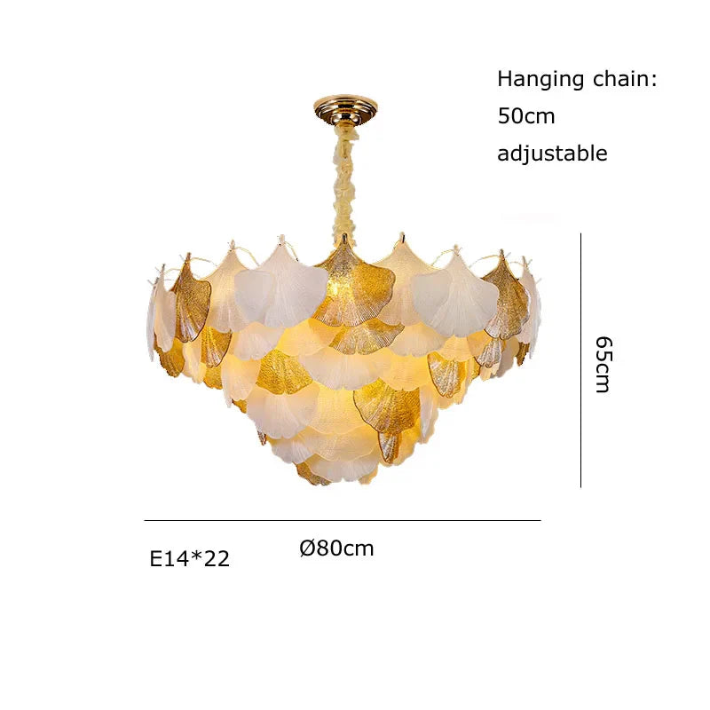 Afralia™ Ginkgo Art Deco Dimmable Chandelier for Dinning Room