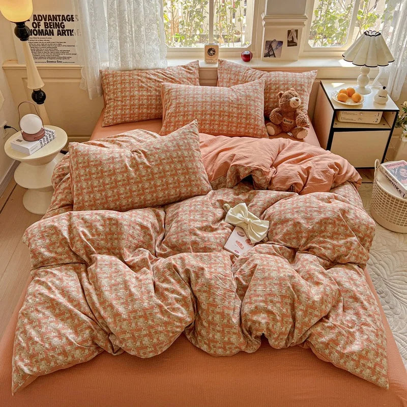 Afralia™ Cloud Touch Ultra Soft Duvet Cover Set in Sweet Design & Double Layer Yarn