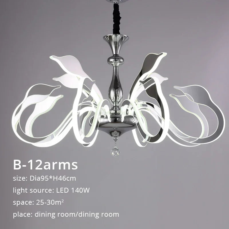 Afralia™ Swan Chandelier: Chic Spider Design, LED Salon Lighting for Bedroom and Living Room