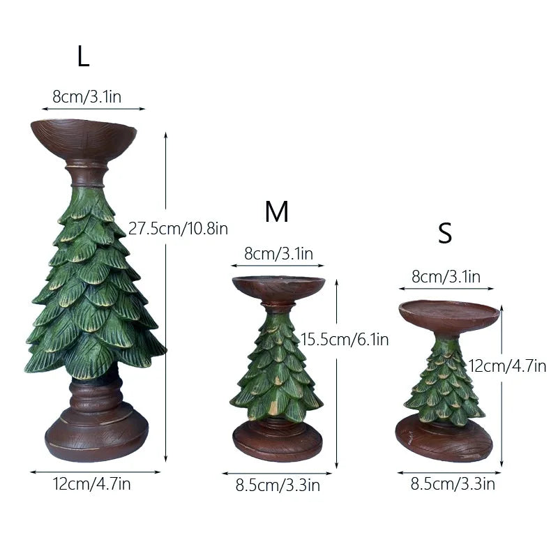 Afralia™ Christmas Tree Candle Holder: Festive Tabletop Decor Figurine