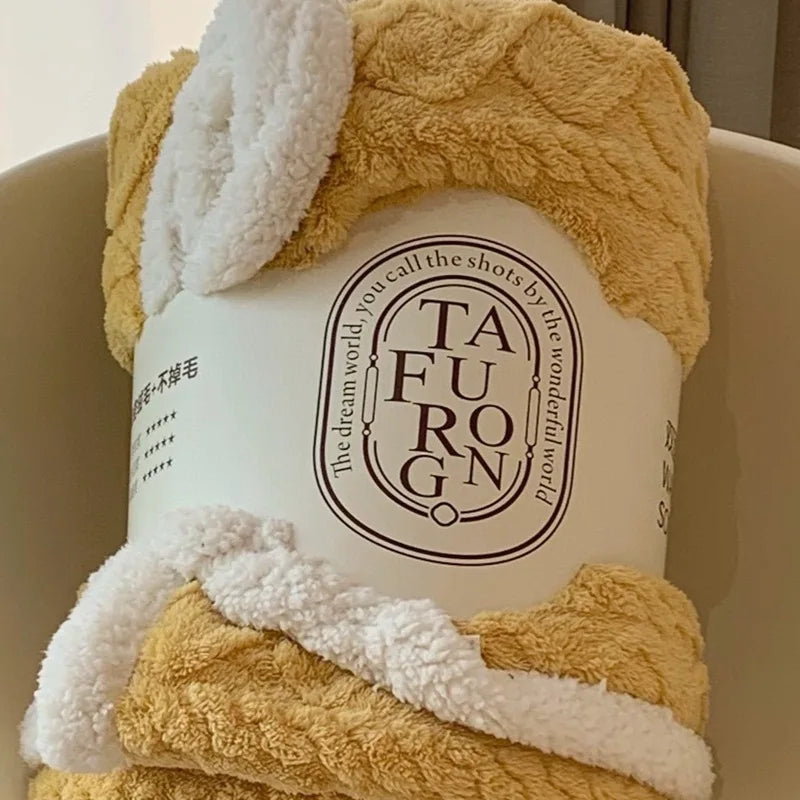 Afralia™ Cozy Jacquard Coral Fleece Blanket