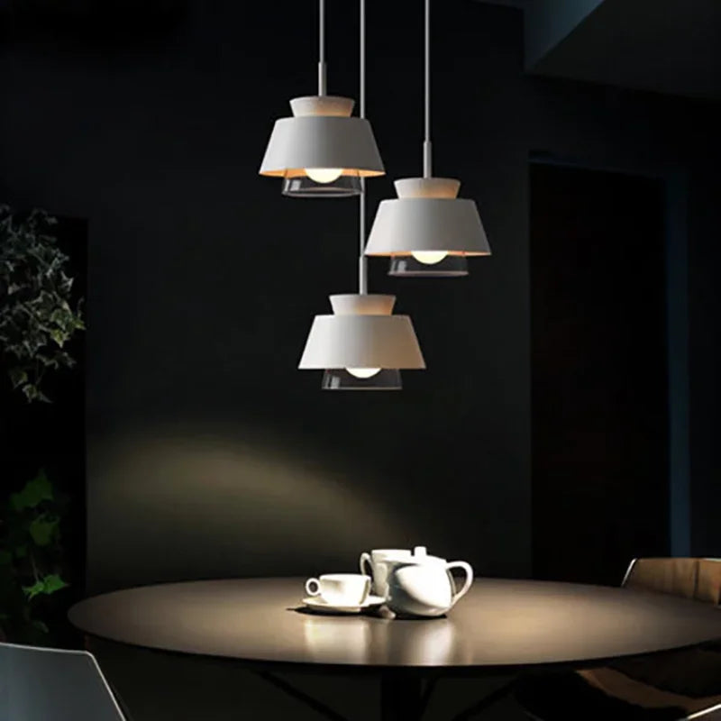Afralia™ White Glass Pendant Light for Living Room Dining Bedroom Study Restaurant Home Decor