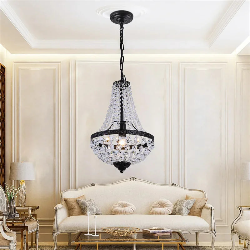 Afralia™ Retro Crystal Chandelier Pendant Light for Home Decor