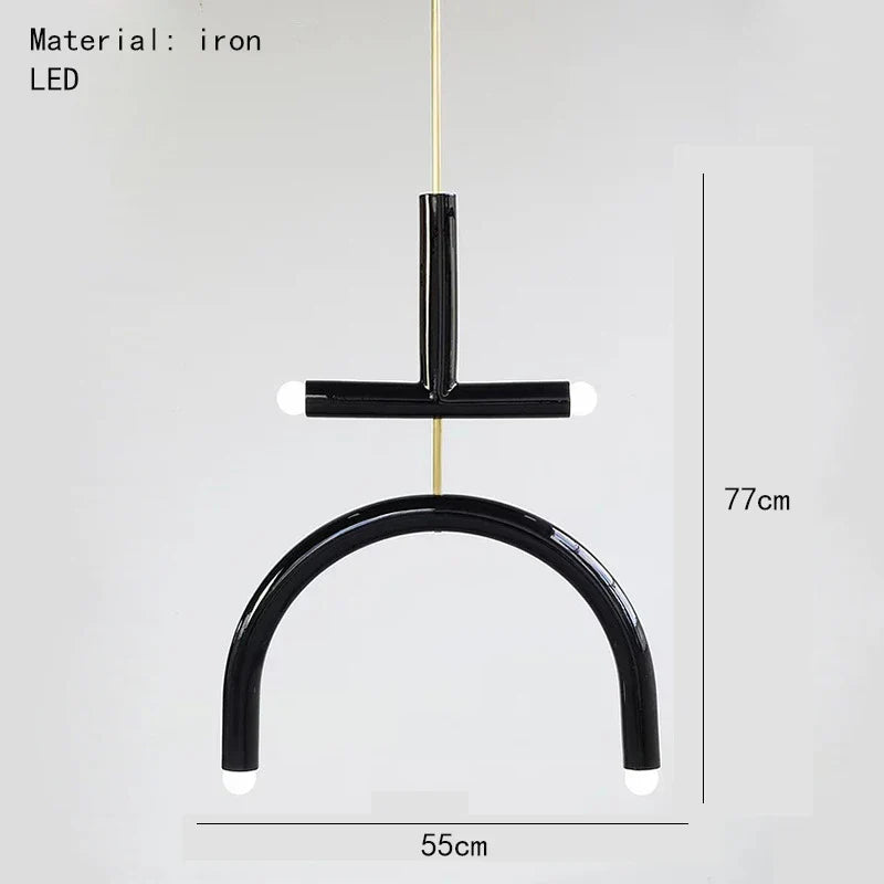 Afralia™ Rainbow LED Metal Chandelier Pendant Light for Bedroom Dining Room