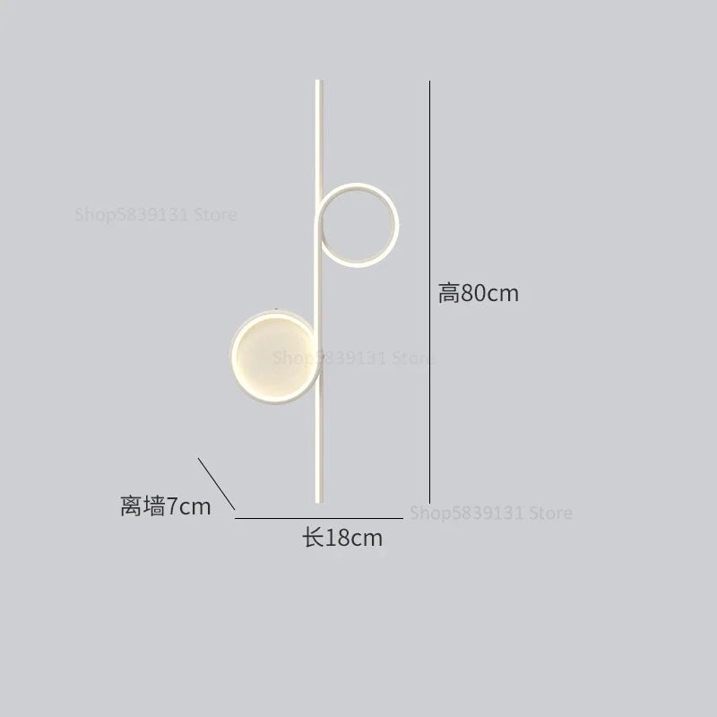 Afralia™ Circle Straight Bar Wall Lamp | Modern Nordic LED Bedroom Living Room Decor