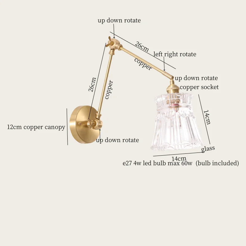 Afralia™ Glass LED Wall Lamp for Living Room Bedroom Mirror Bathroom - Nordic Minimalism