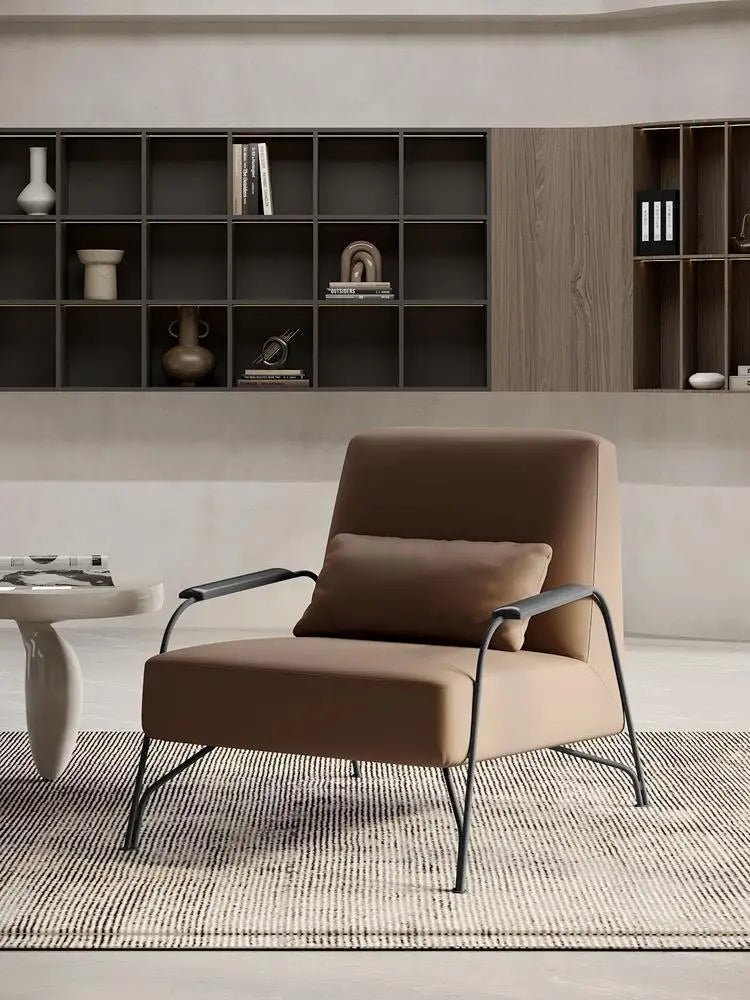 Afralia™ Minimalist Italian Style Single Sofa Chair Light Luxury Living Room Bedroom Internet Famous