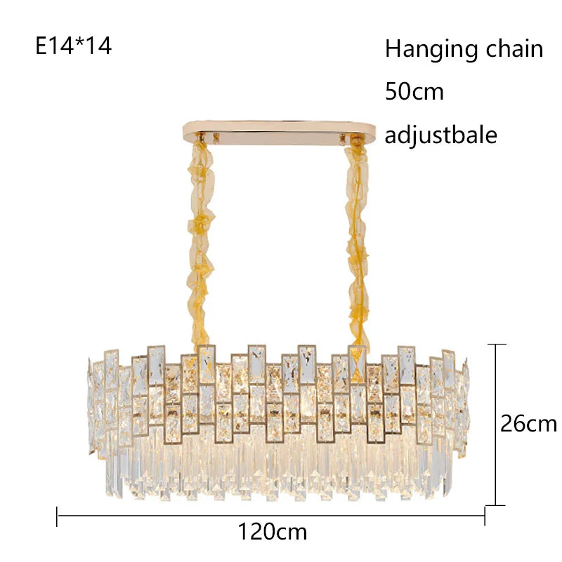 Afralia™ LED Crystal Chandelier: Elegant Round & Oval Hanging Lamp for Luxurious Living Room