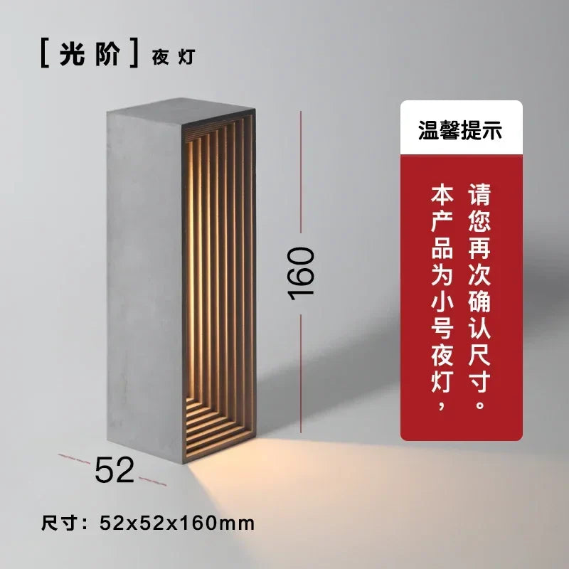 Afralia™ Concrete Stone Table Lamp Touch Dimming LED Desk Light
