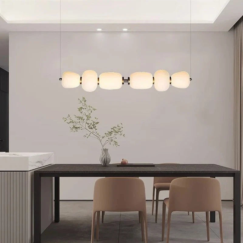 Afralia™ Milky White Glass Pendant Lamp: Modern Nordic LED Hanging Light for Dining, Living Room, Kitchen.