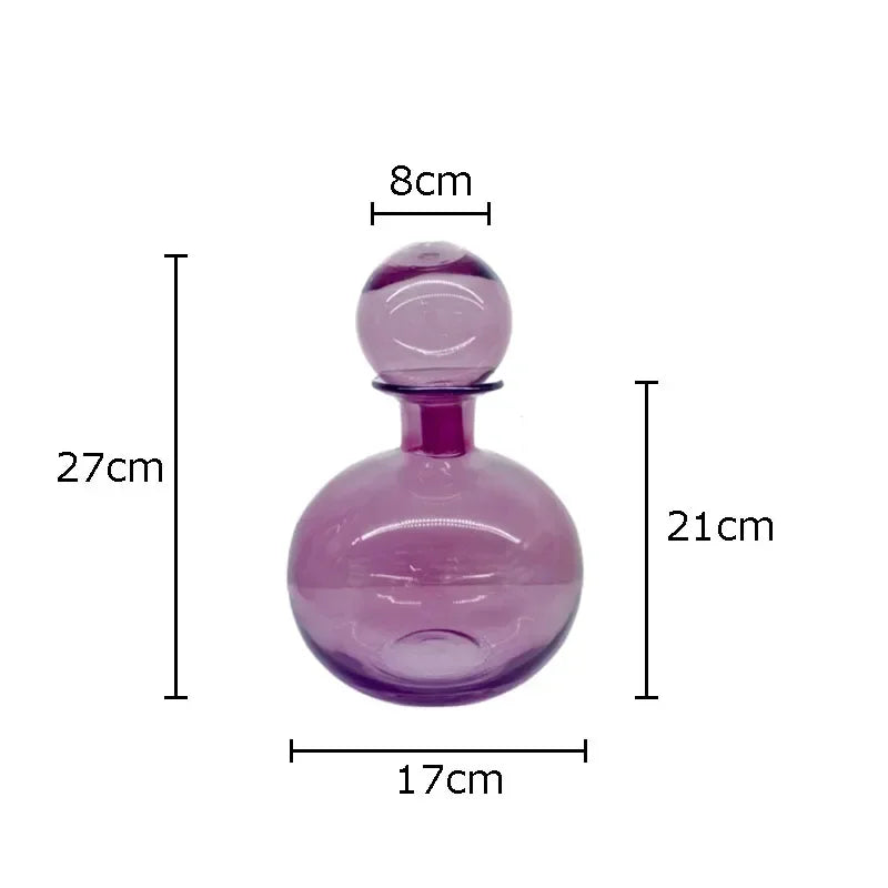 Afralia™ Amber Glass Vase Hydroponics Desk Decoration Modern Home Decor