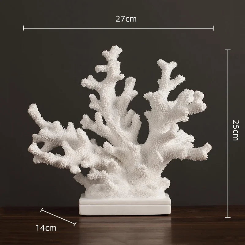 Afralia™ Resin Coral Flower Decor Figurines Home Decoration Handicrafts
