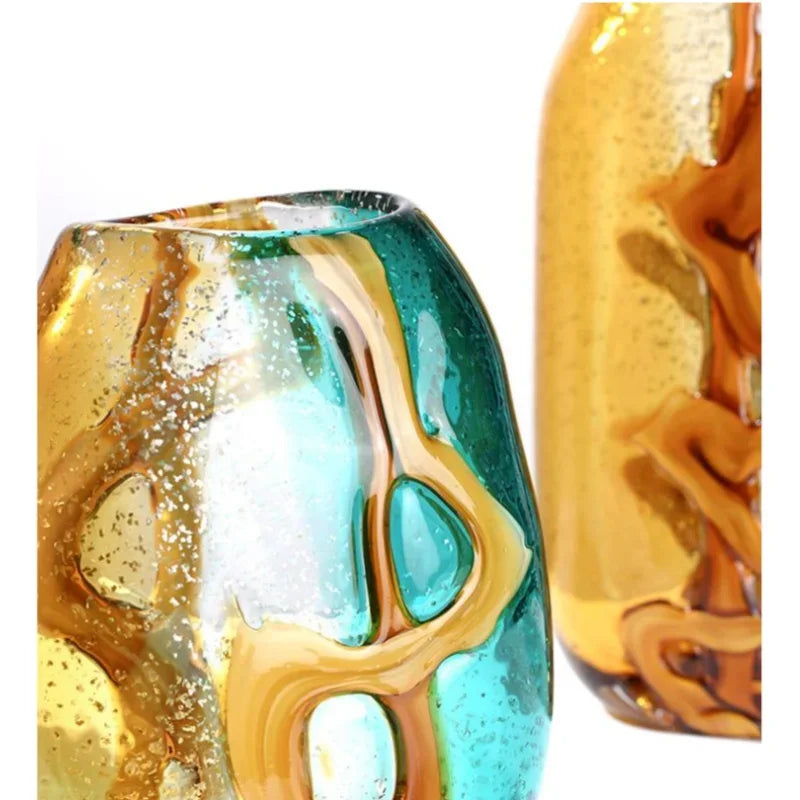 Afralia™ Abstract Ripple Glass Vase - Home Decor Hydroponic Flower Vase