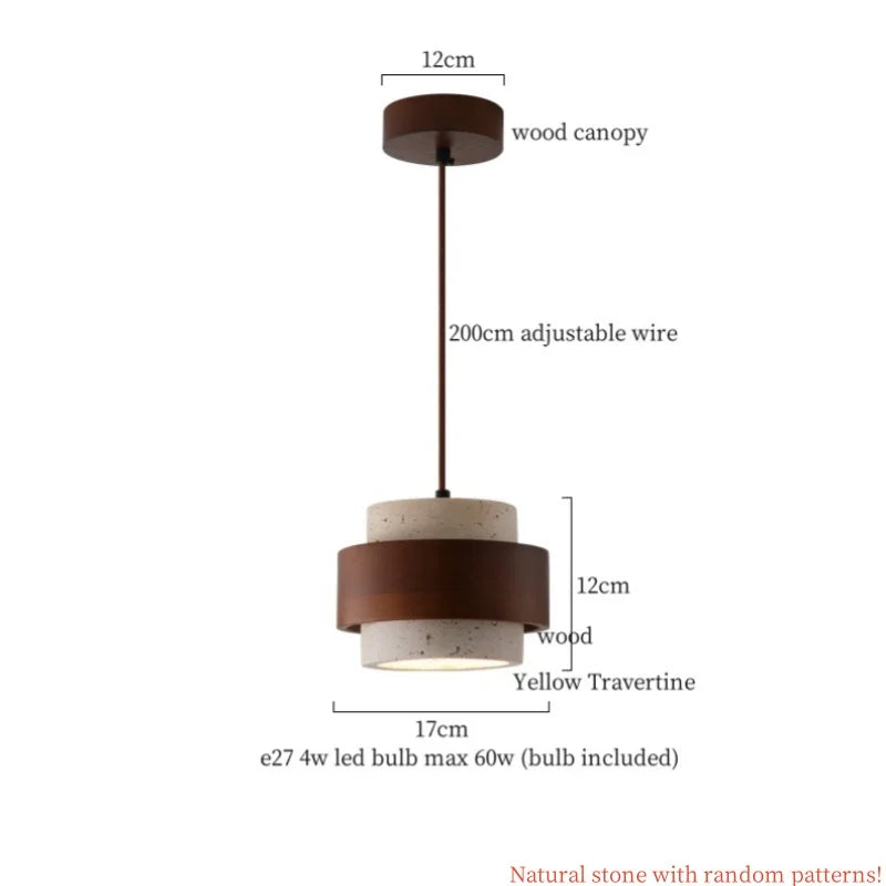 Afralia™ Stone Cylinder LED Pendant Lights for Dining Living Room Kitchen Cafe Loft Decor