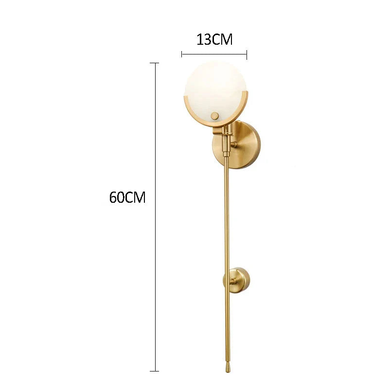 Afralia™ Gold Marble Wall Lights: Modern LED Sconce for Living Room Bedroom Decor