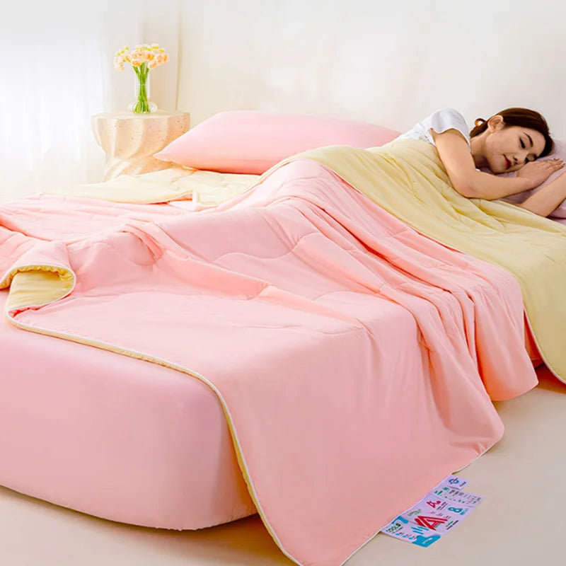 Afralia™ Summer Cooling Quilt | Lightweight Cotton Comforter | Breathable & Skin-Friendly Blanket