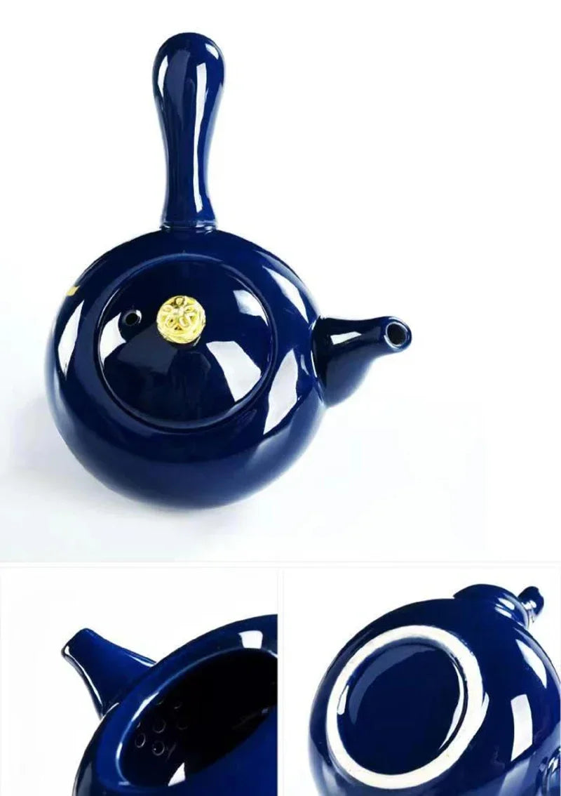 Afralia™ Noble Blue Porcelain Teapot: High-Quality Tea Kettle Set with Yixing Clay, Chinese Tea, Coffee Samovar