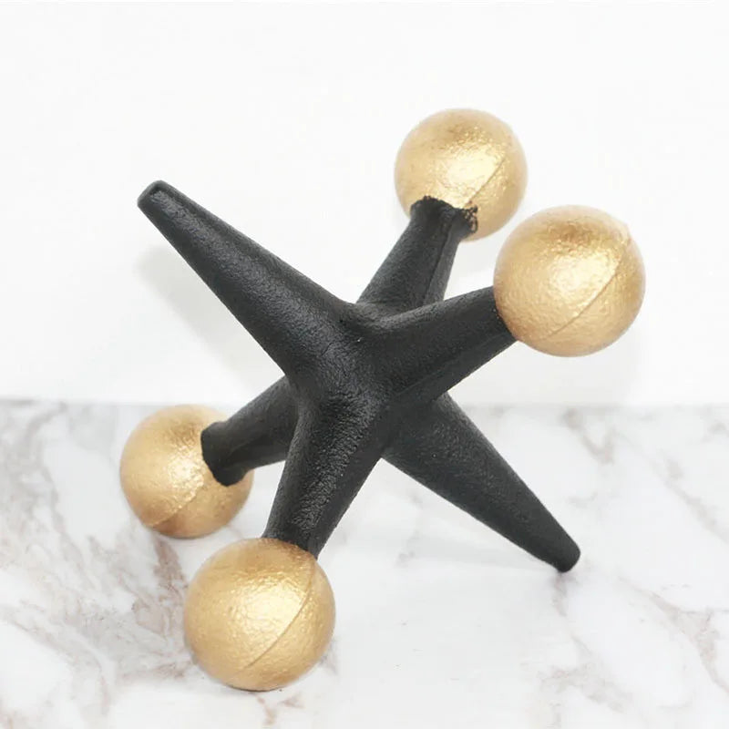 Afralia™ Golden Geometric Resin Handicrafts Molecular Model Abstract Home Decoration