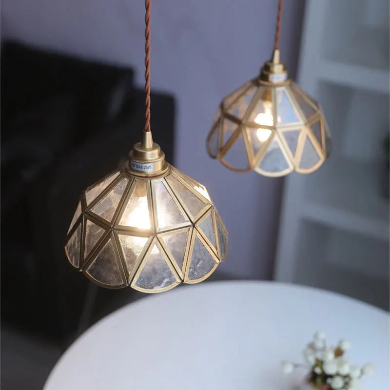 Afralia™ Vintage Pendant Lights - Crystal Glass Chandelier Copper Loft