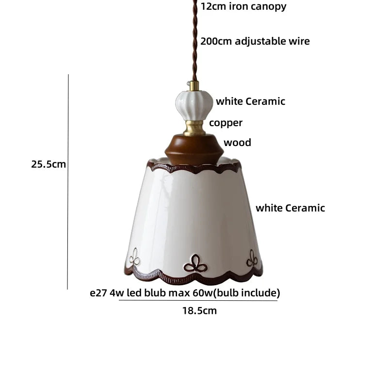 Afralia™ Nordic Ceramic LED Pendant Lights for Kitchen Dining Room Home Decor
