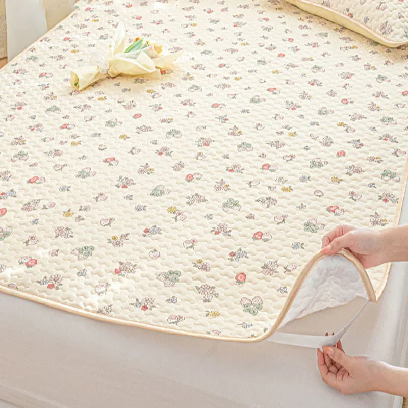 Afralia™ Floral Latex Cooling Mattress Set, Multi-Layer Soft Cushion, Breathable & Quick Cooling