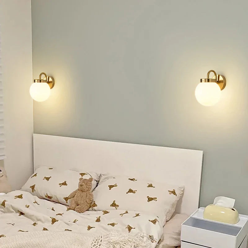 Nordic Glass LED Wall Lamp for Bedroom, Hotel, Living Room - Afralia™