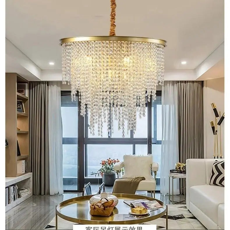 Afralia™ Crystal Chandelier: Modern Elegance for Living, Dining, and Bedroom