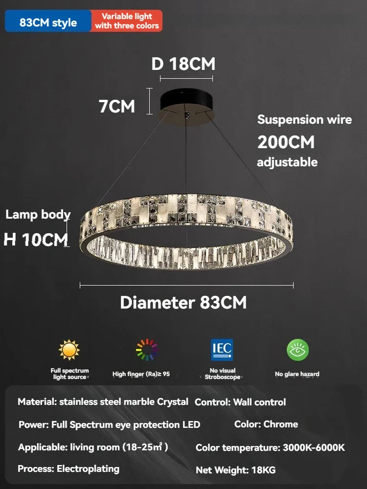 Afralia™ Black Acrylic and Crystal Chandelier for Living Room Decor