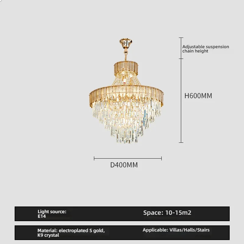 Afralia™ Crystal Chandelier: Luxurious Modern Living Room Villa Light Fixtures