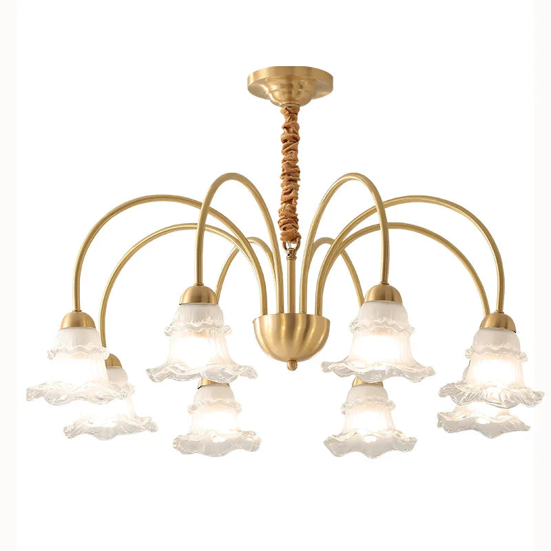 Afralia™ Luxury European Copper Chandelier for Living Room, Bedroom, and Dining Room