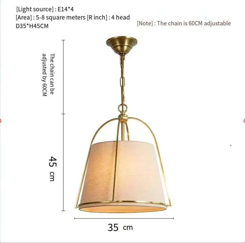 Afralia™ Minimalist Cloth Chandelier LED Pendant Lamp for Dining Room and Bedroom