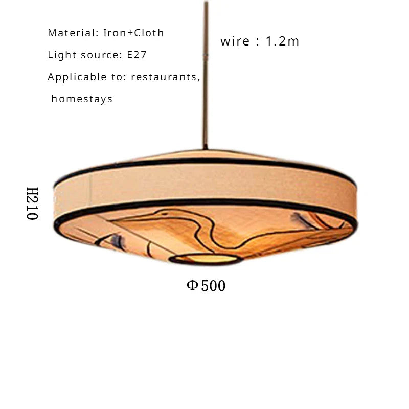 Afralia™ Colored Wabi Sabi Fabric Pendant Lamp for Homestay and Restaurant