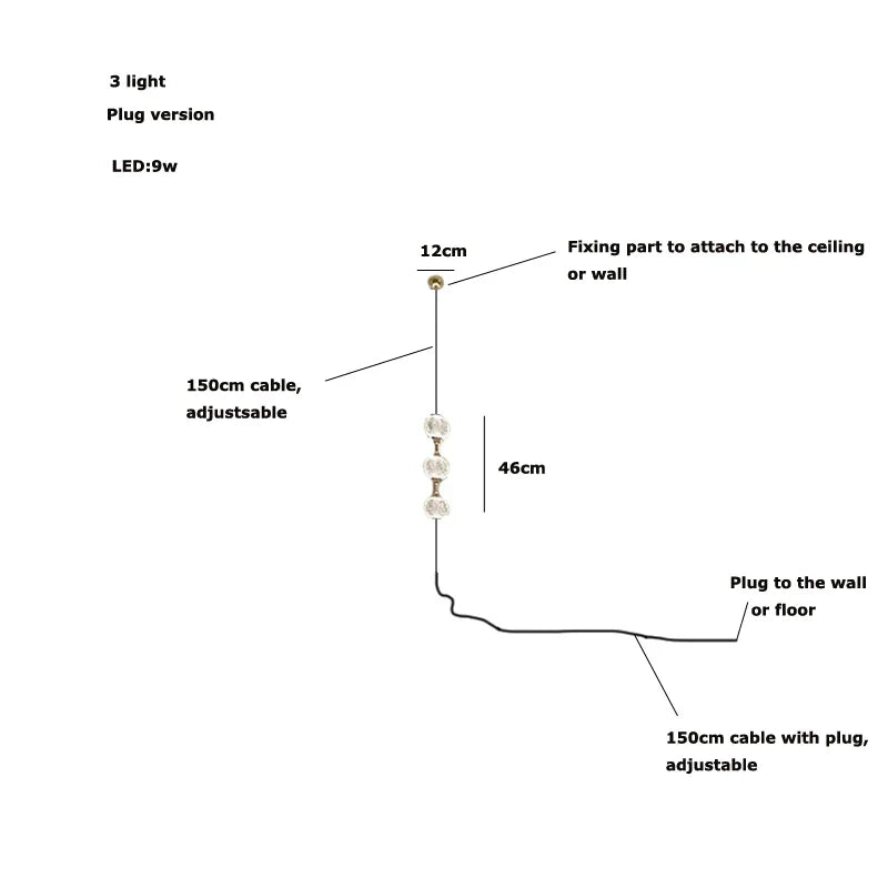 Afralia™ Pearl Necklace Design LED Chandelier for Dining Room Staircase Decor