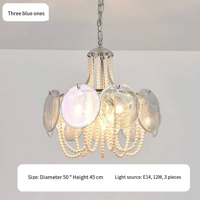 Afralia™ Pink Glass Pearl Chandelier: Modern Pendant Light for Living Room & Bedroom