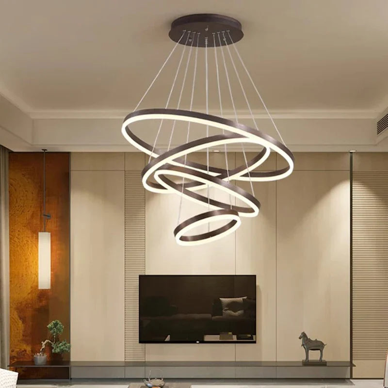 Afralia™ Crystal Chandelier Stair Pendant Lamp Living Room Pendant Lights Interior Lighting