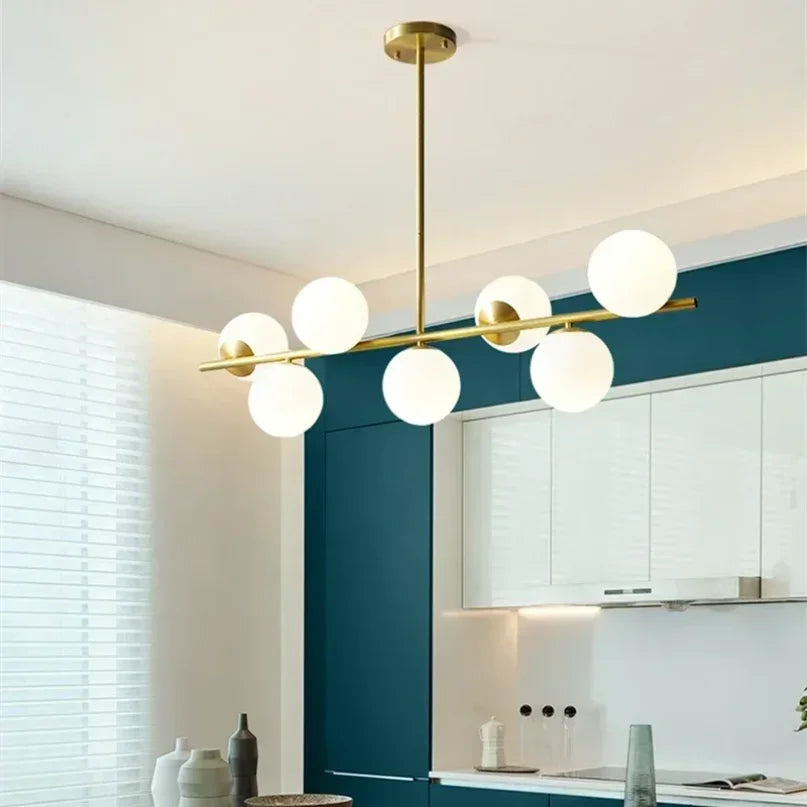 Afralia™ Bean Glass Chandelier: Modern Magic Lighting for Kitchen Living Room Bedroom
