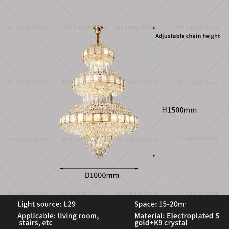 Afralia™ Elegant Crystal Chandelier for Luxe Living Spaces
