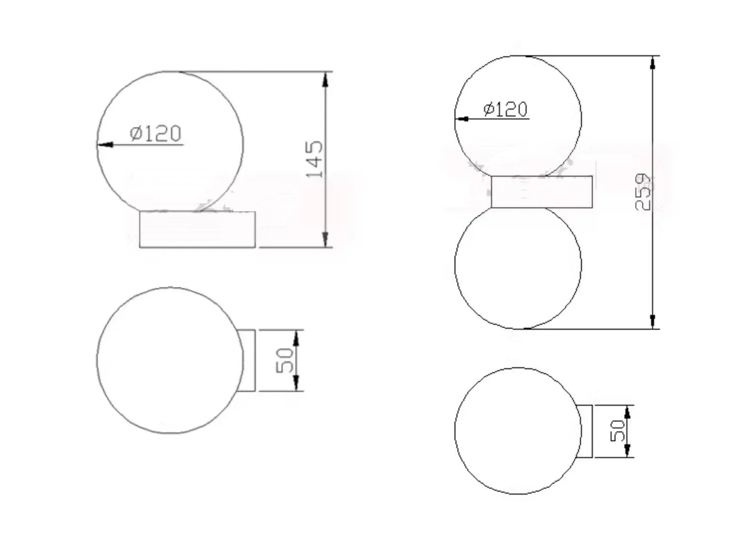 Afralia™ Glass Ball LED Wall Lamp for Bedroom and Living Room Decor